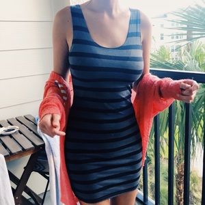 black grey stripe bodycon